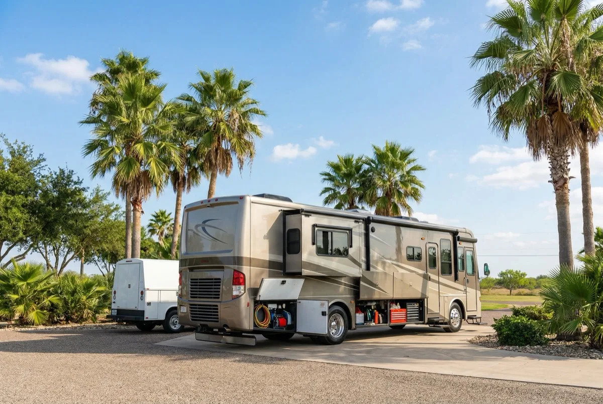 Class A motorhome in the Rio Grande Valley service area